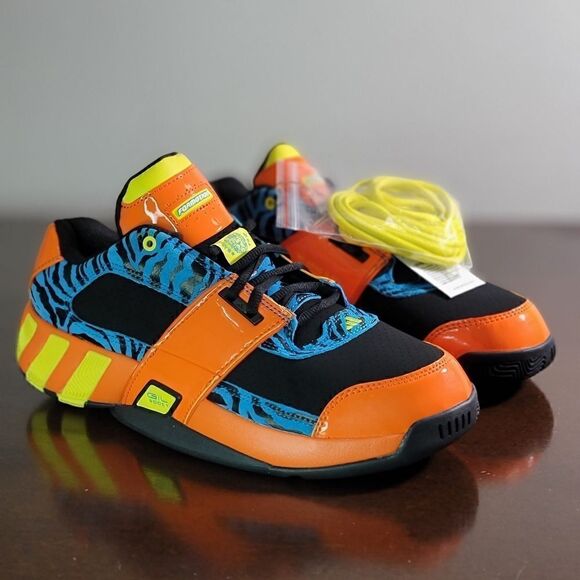 Adidas Agent Gil Restomod Tiger Orange Aqua Black Basketball Shoes 10.5 GY6481 - Picture 4 of 14